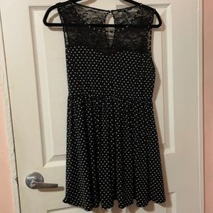 Forever 21 lace top polka dot dress